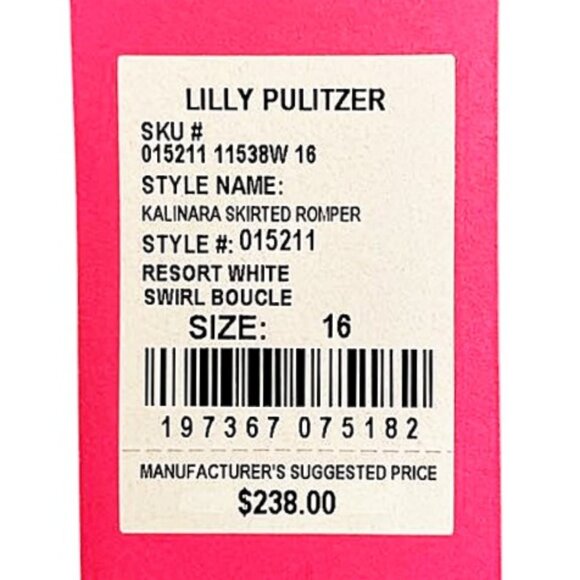 Lilly Pulitzer Kalinara Skirted Romper in Resort White NWT - Size 16 - Picture 10 of 11